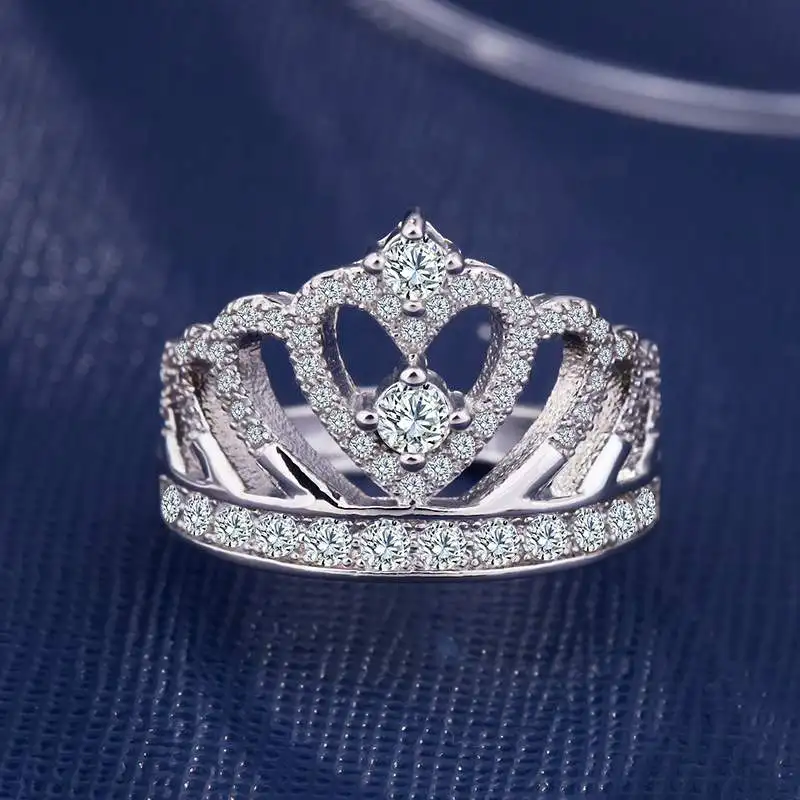 Отправьте сертификат! Женское кольцо с короной YINHED свадебные кольца из 100%