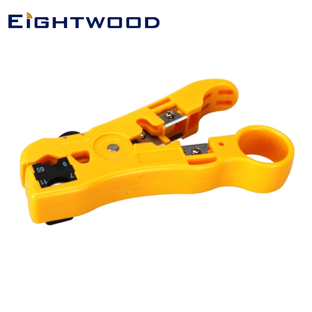 

Eightwood RF Coaxial Universal Stripping Tool for RG-59 RG-6 RG-7 RG-11 Coaxial Cable