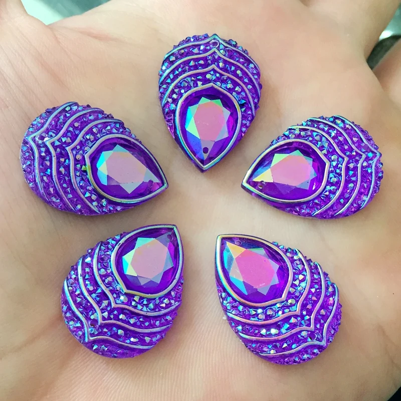 

DIY AB purple drop resin manual slit hole drilling resin craft wedding decoration 2 -hole resin drill Clothing accessories B453