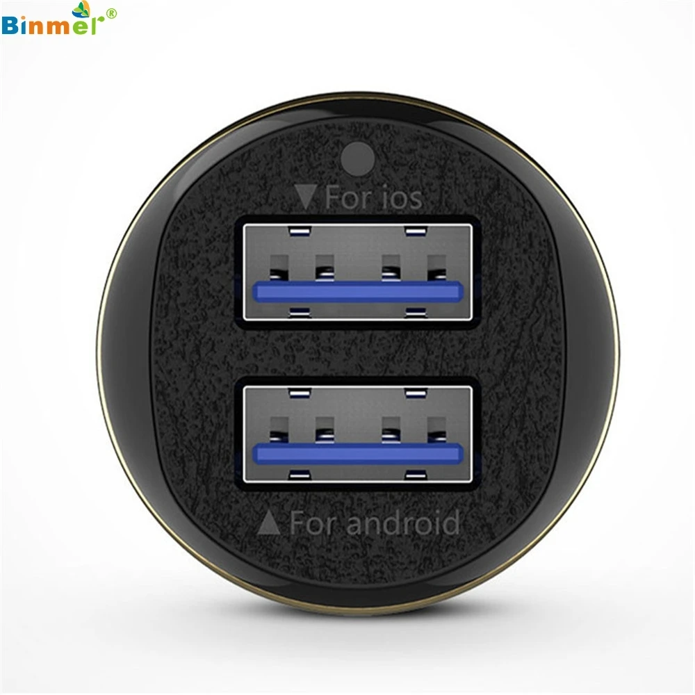 Binmer Новое модное умное светодиодное автомобильное зарядное устройство с двумя USB