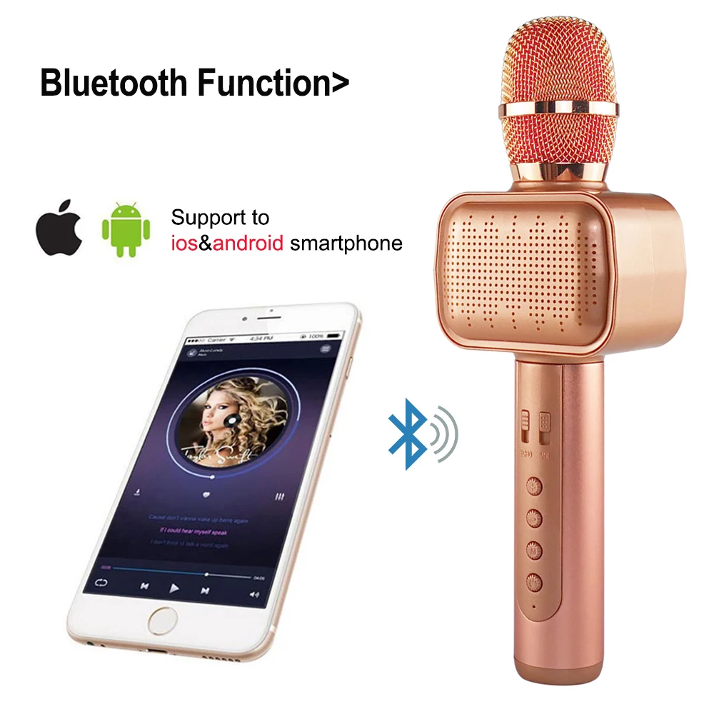 Беспроводной Bluetooth караоке микрофон динамик дома КТВ музыкальный плеер ручной с