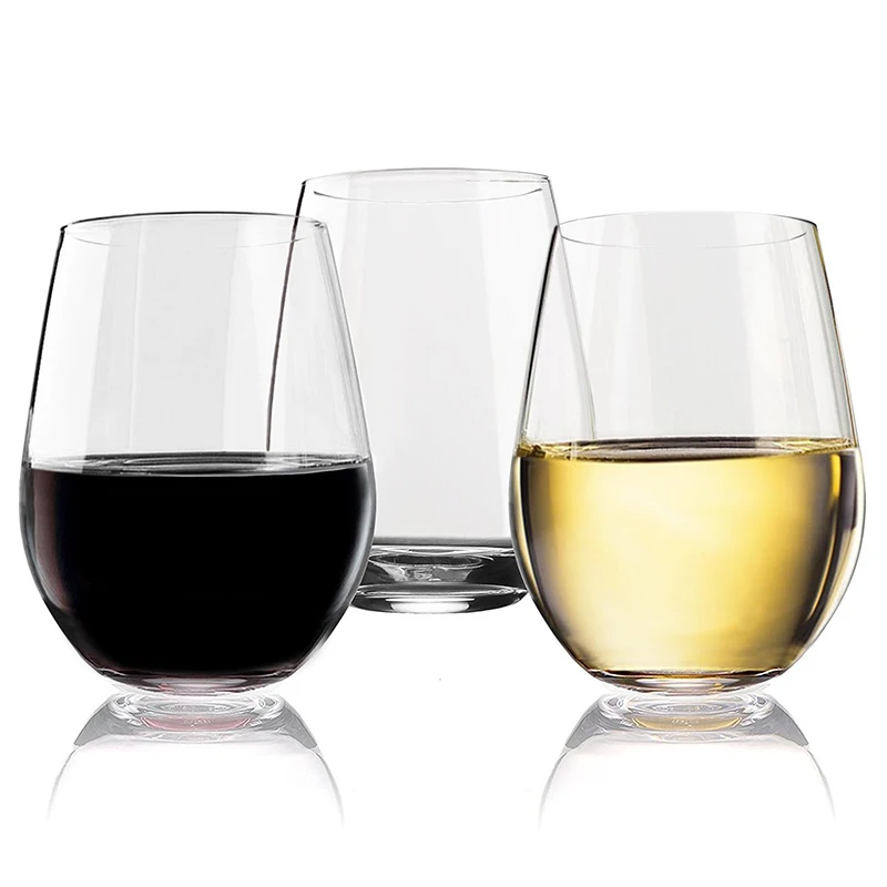 

4pc/set Shatterproof Plastic Wine Glass Unbreakable PCTG Red Wine Tumbler Glasses Cups Reusable Transparent Fruit Juice Beer Cup