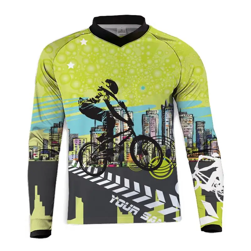

2018 Man Long Sleeve Bike Jerseys MTB Downhill Jersey Anti-UV T-Shirt Motocross Cycling Jerseys Bike Sport Jersey Wear Clothing