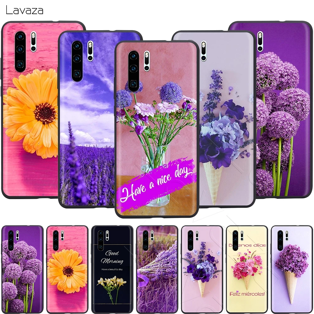 Простой Лавандовый чехол Lavaza с фиолетовыми цветами для Huawei Mate Y7 Y9 P8 P9 P10 P20 P30 P40 Max