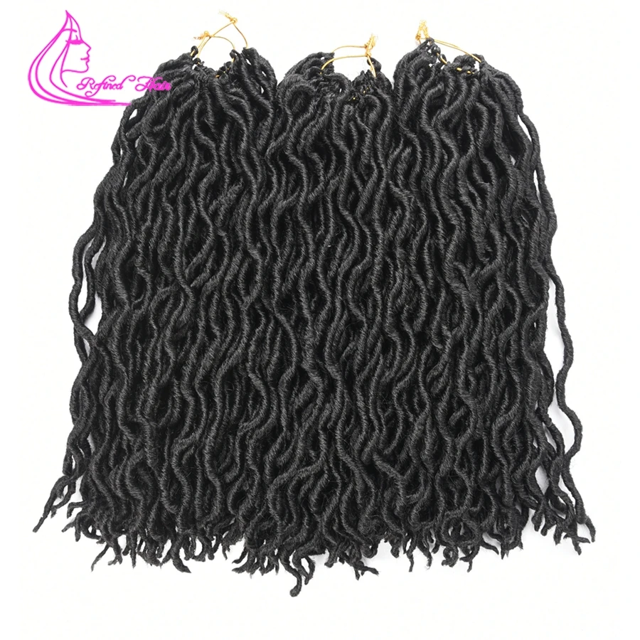 Утонченные волосы Ombre faux locs curly вязаные крючком для наращивания 18 дюймов Длинные