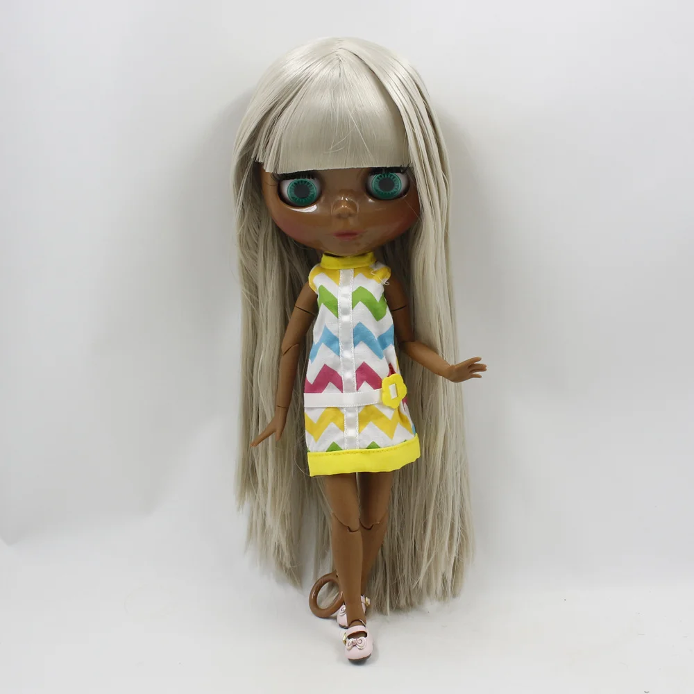 Кукла Blyth ICY DBS 1/6 bjd супер черный оттенок кожи темнее черное модное серое прямое