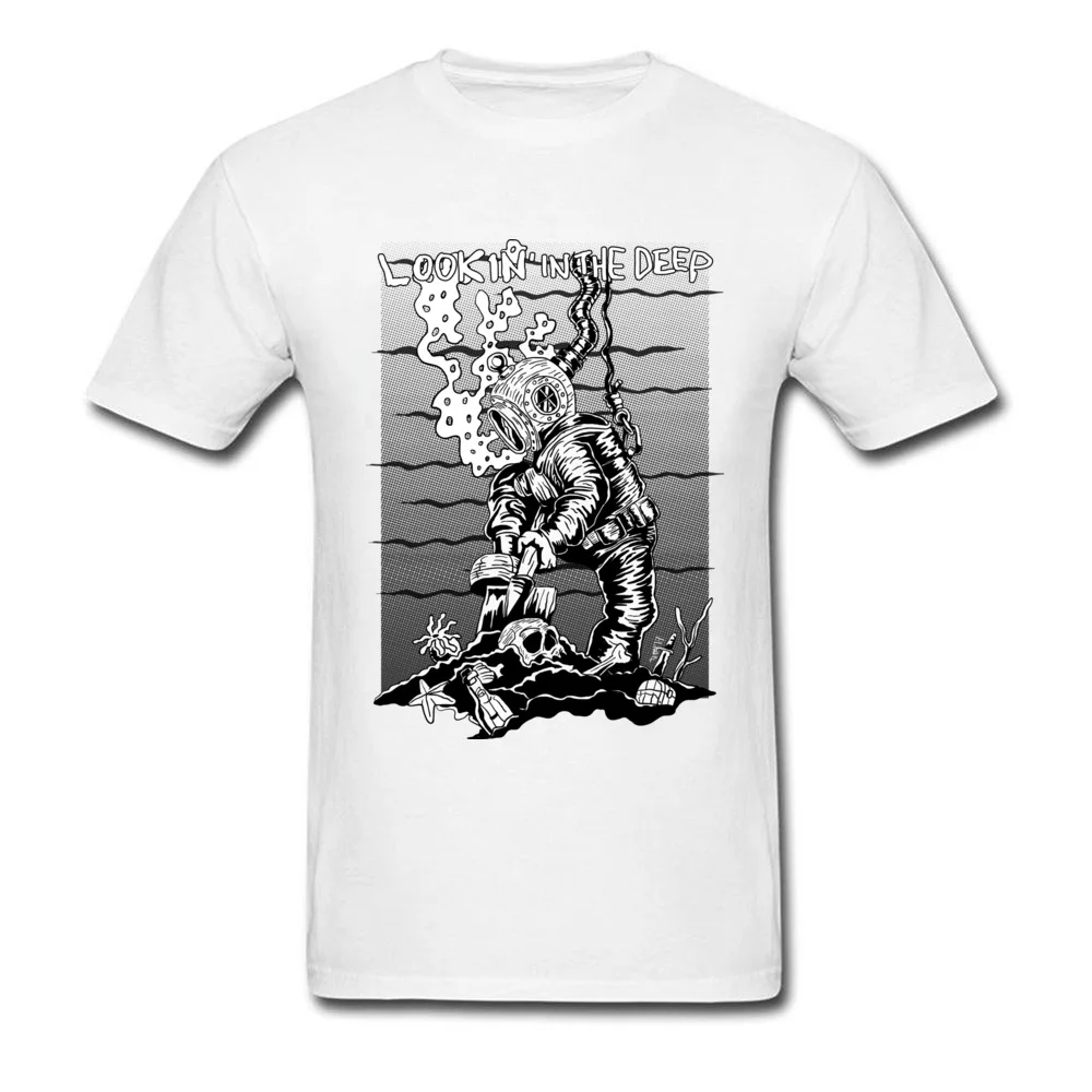 Мужская футболка с черепом и морем футболки глубоким нырянием топы день рождения