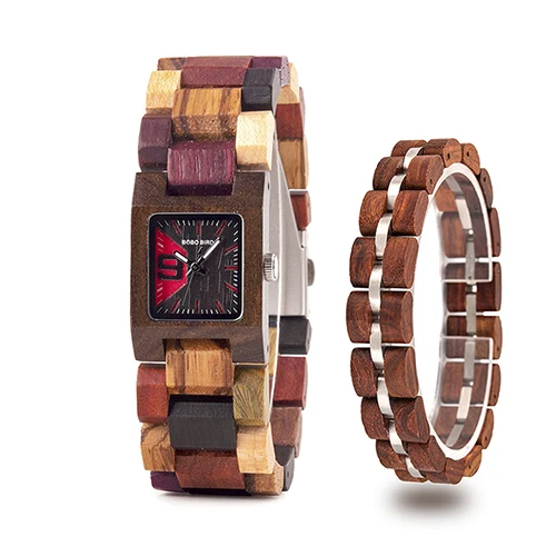 S02-2-S04-2 Reloj hombre BOBO BIRD женские часы деревянный браслет натуральное дерево, ручная работа женские часы наручные часы идея подарки - Цвет: S02-2-S04-2