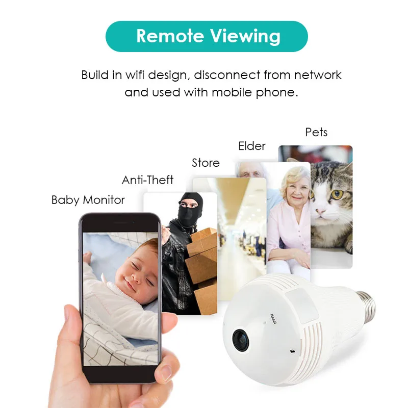 IP камера панорамная беспроводная 960P Wi Fi 360 градусов|Камеры видеонаблюдения| |