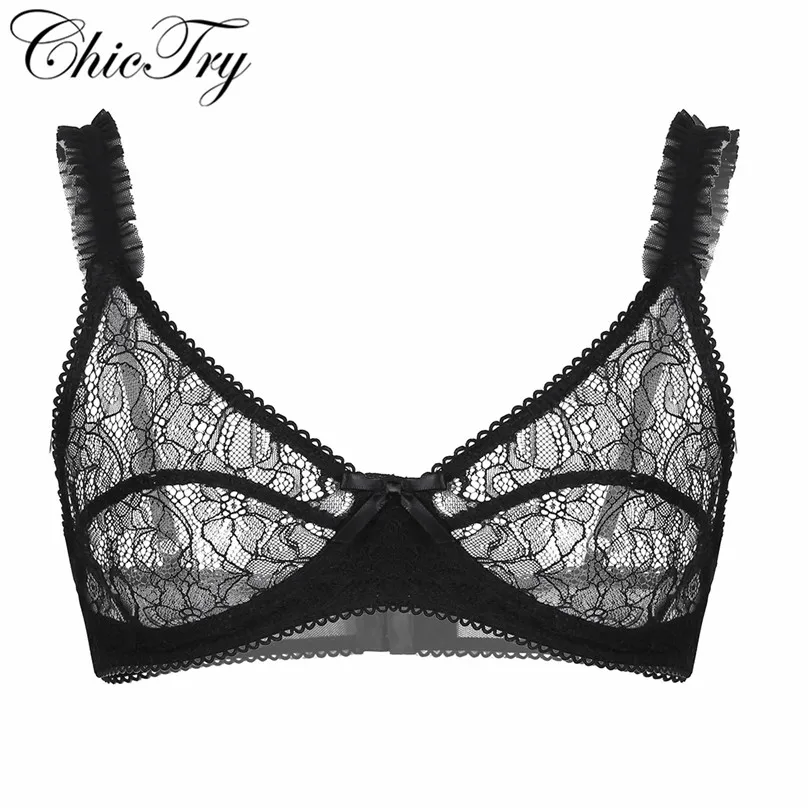 Сексуальное мужское мягкое прозрачное кружевное белье в цветочек с