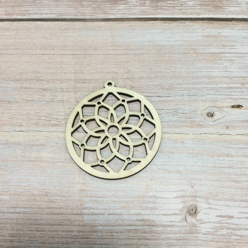 

set of 30 laser cut wood flower earrings blank
