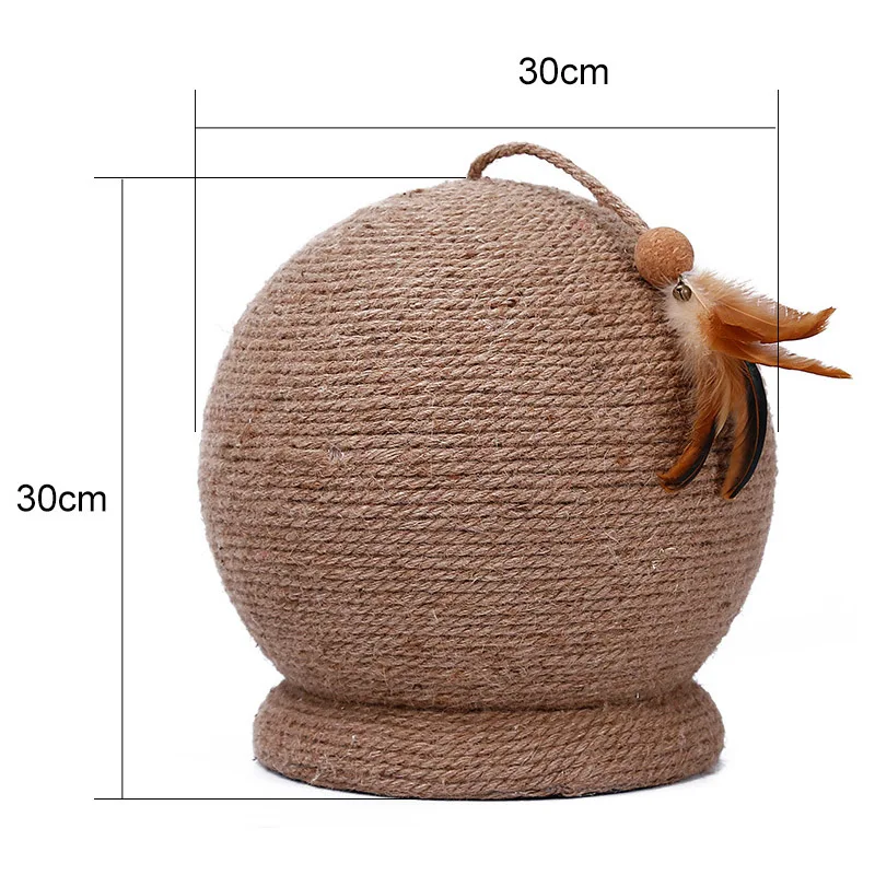 

Newly Pet Cat Large Corrugated Sisal Claws Scratching Post Round Board Ball Toy XSD88