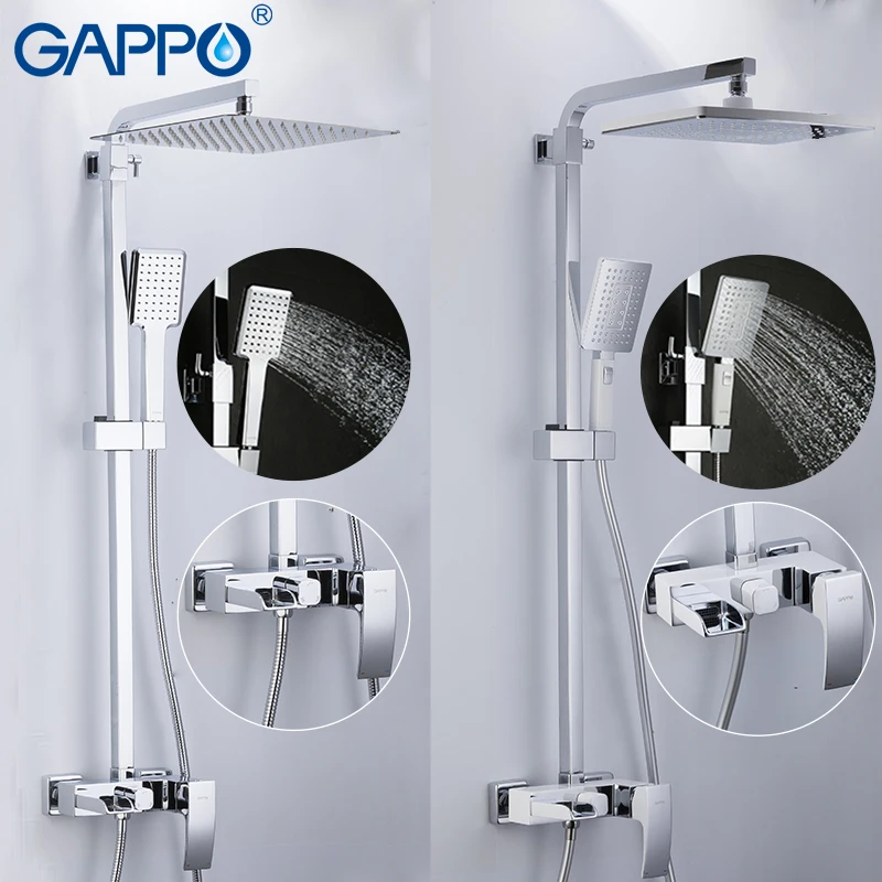 

GAPPO Bathtub Faucets brass bathroom shower set wall mounted massage shower head bath mixer bathroom shower faucet taps