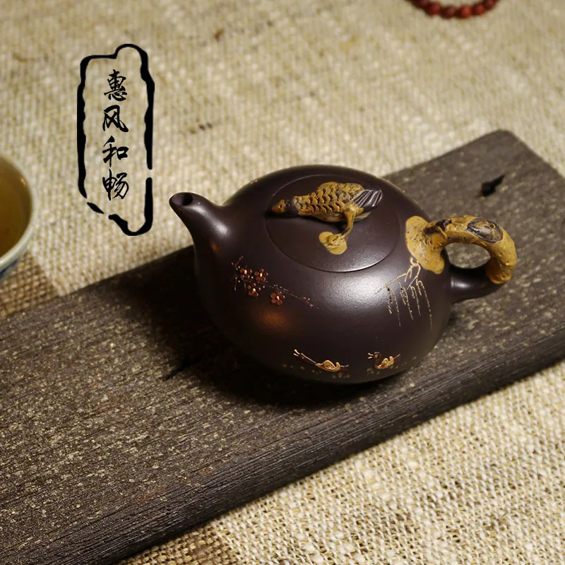 

The national arts and crafts teapot Ling Yanqin Yixing teapot 130 ml mixed batch, a gentle breeze is freely blowing