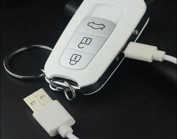 Креативная Usb зарядка Зажигалка электронная сигарета дизайн ключ автомобиля vw модель ветрозащитная Зажигалка Мужская брелок курительная зажигалка