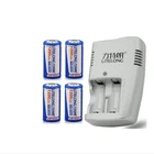 Литий-полимерный аккумулятор ICR16340, CR123A, CR123, CR 123, 123A, CR17345, 17345, 1200 мА  ч, 3,7 в, 4 шт. + зарядное устройство