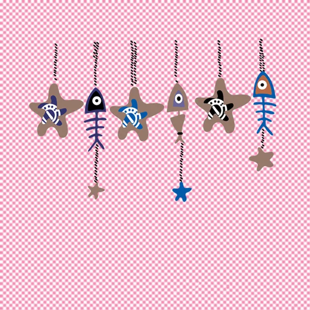 Starfish с рыбными костями футболка заплатами и Пресс Стикеры моющиеся Переводные