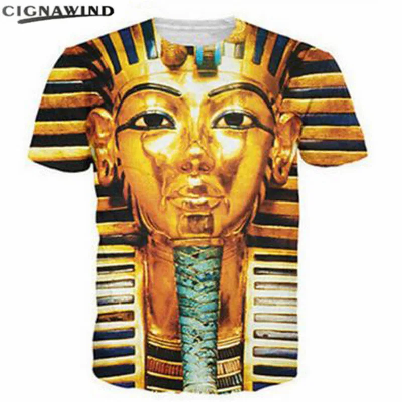 Новые Забавные футболки с 3D принтом древнего египетского фараона