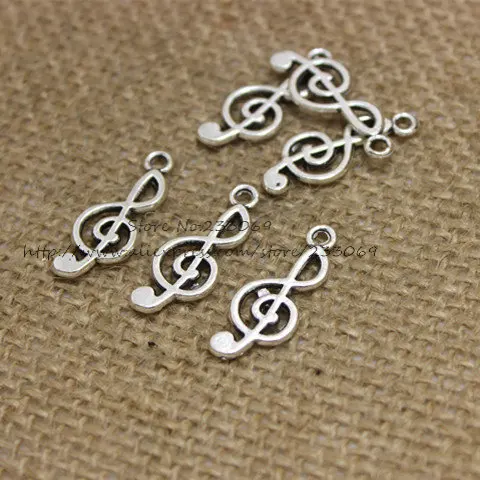 

2*10*23mm Latest Design 80pcs/lot New Musical Note Charms two color Alloy Pendant Jewelry Findings