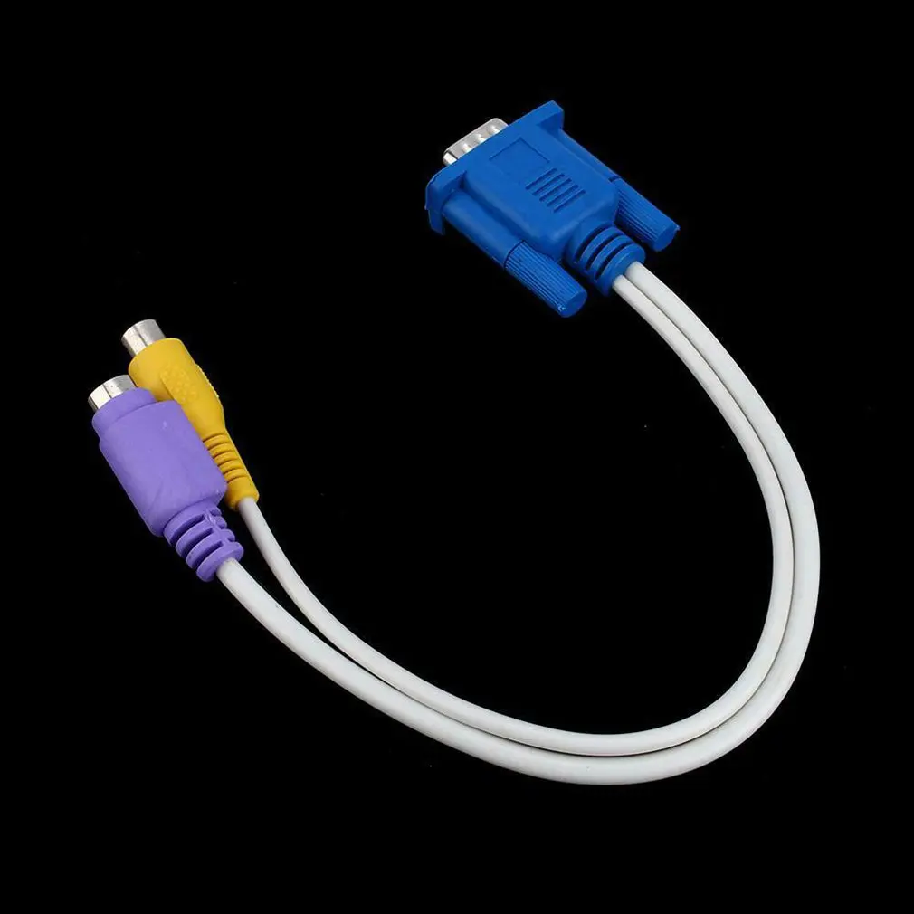 1 шт. 15Pin pc VGA SVGA в s видео RCA композитный AV TV Out конвертер Кабель адаптер|Кабели VGA| |