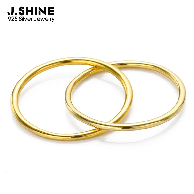 JShine минималистский двойные круги кольца из стерлингового серебра 925 золотого цвета простые Скрещенные круглые кольца на пальцы для женщин ювелирные украшения