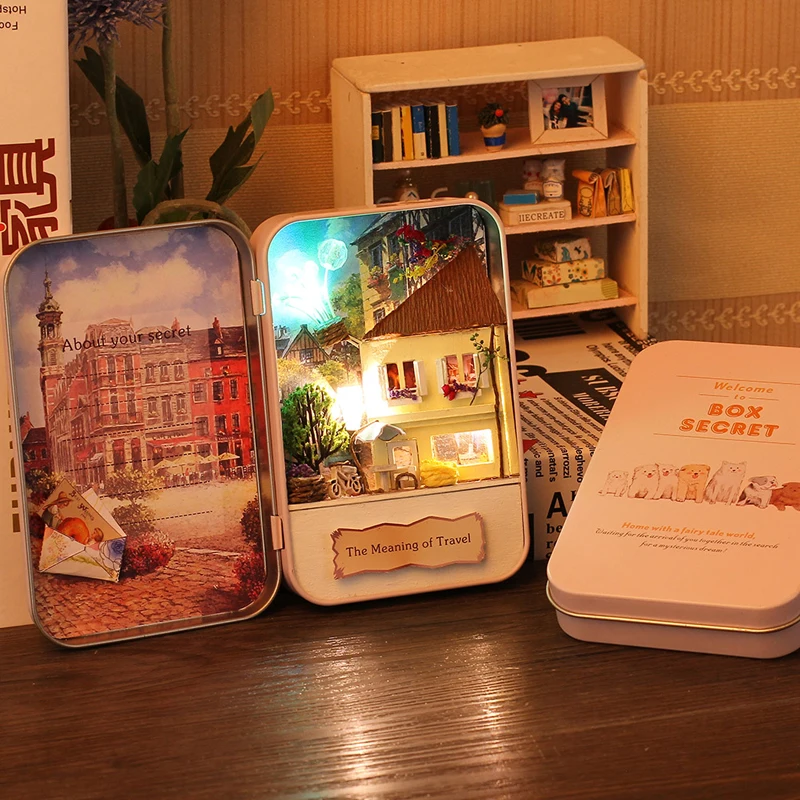 LEOOFU игровой дом игрушки Новогодний подарок diy кукла металлический Коробка домики