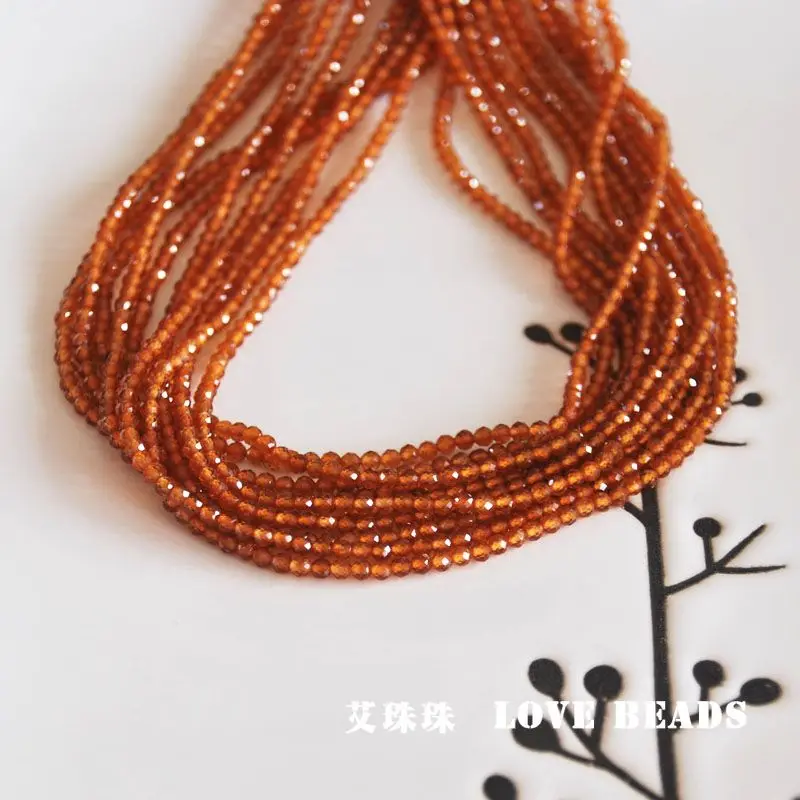 orange garnet faceted cut 2mm3mm 14.5&quot/38cm tiny seed beads jewelry making DIY for women | Украшения и аксессуары