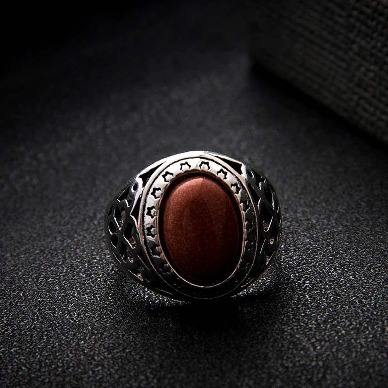 Женские винтажные кольца с овальным опалом овальные коричневым камнем полая