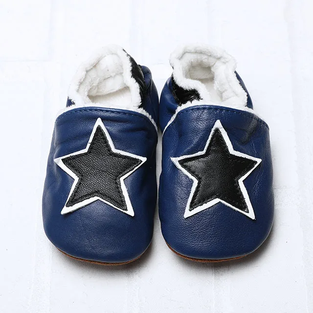 Dark Blue Новое поступление, мягкая зимняя обувь для младенцев из натуральной кожи - Цвет: Dark Blue