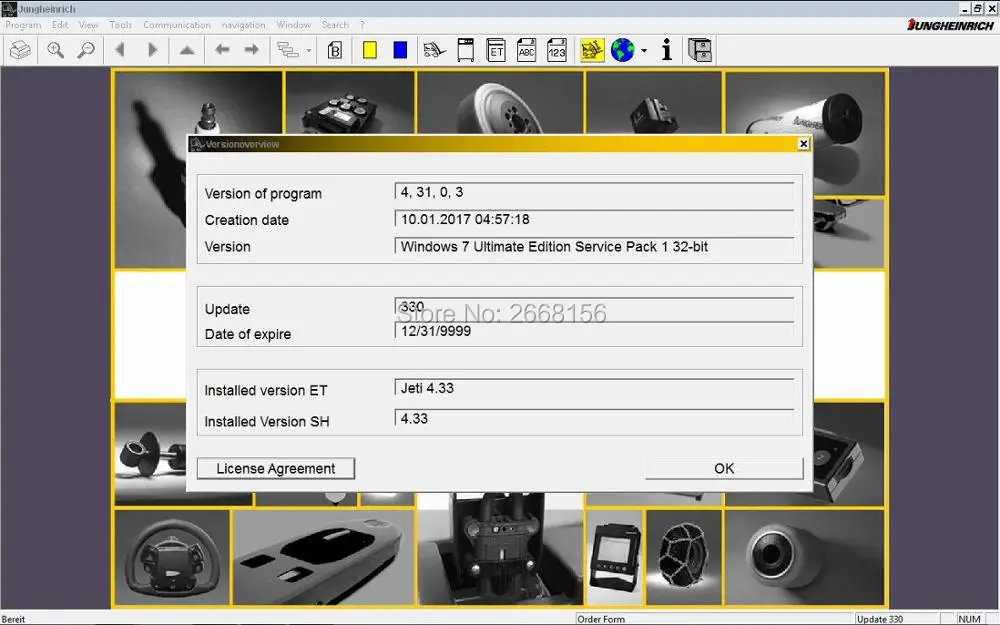 Jungheinrich JETI ForkLift (ET) v4.33 Update 330 [01.2017] +expire patch license to 2999 year it is really never expired |
