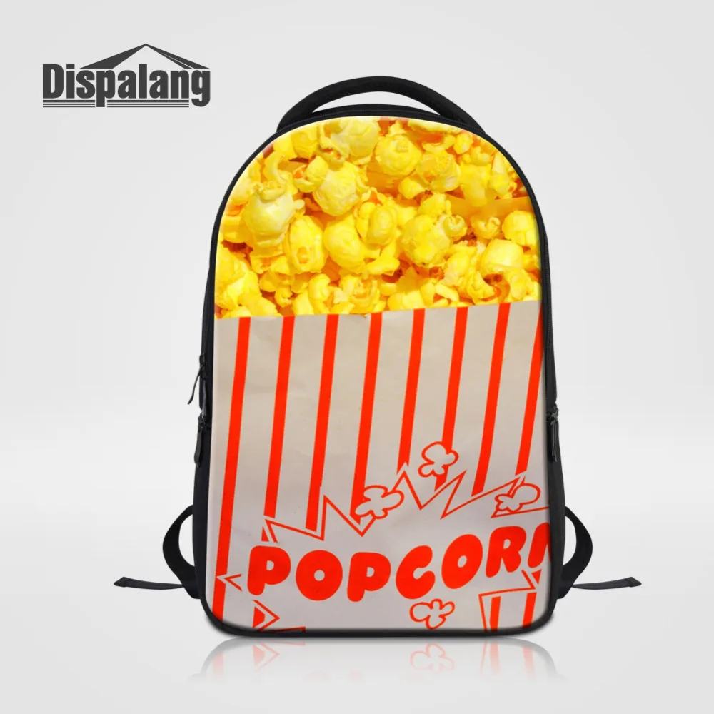 Dispalang брендовый женский рюкзак для ноутбука с принтом попкорна школьные сумки