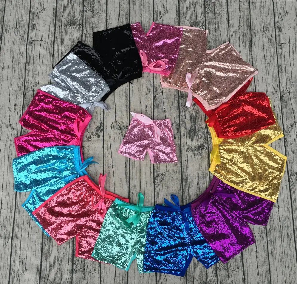 

Baby Girl Sparkle Shorts multi color Sequin Girl Clothes Birthday Toddler Shorts