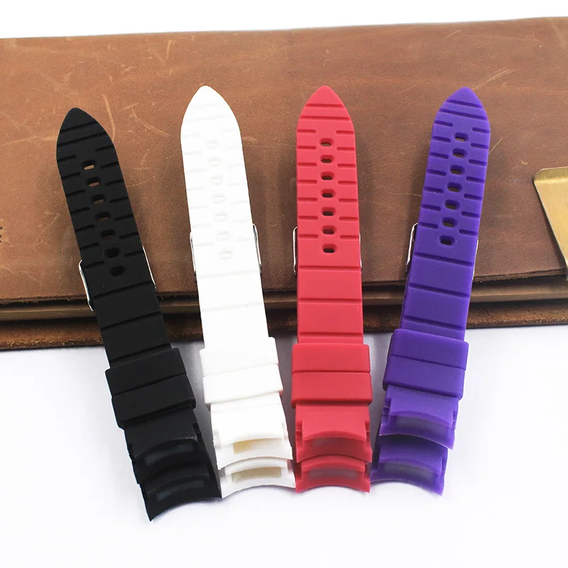 

Watch Accessories 20mm Silicone Strap Curved Interface Pin Buckle For Men and Women Kids Leisure Sports and Brand Watch Bands