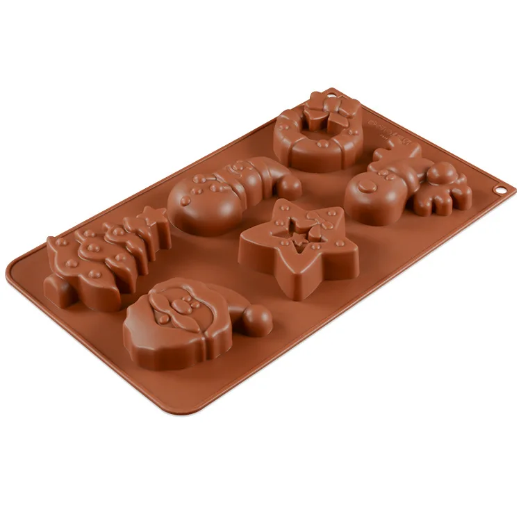 Soft Christmas Silicone Cake Mold High Quality Chocolate Cupcake Liner Baking Cup tree shape soap mold 1007 | Дом и сад