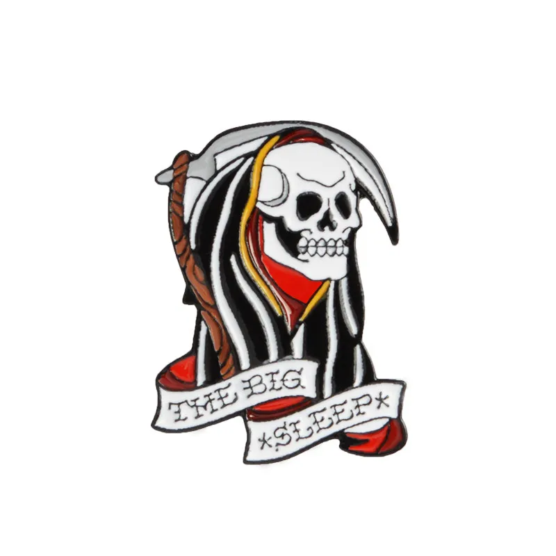Bargain Price Skull Pins Punk style Halloween Dead Skeleton Brooch Enamel Pin Skull lovers Bag Clothes Decoration Badge Jewelry - Окраска металла: Style8