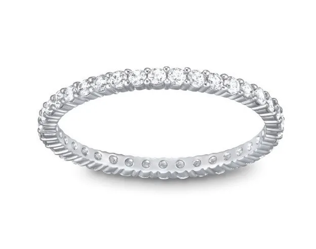 Бренд Eternity очаровательное кольцо из стерлингового серебра 18K с покрытием белого