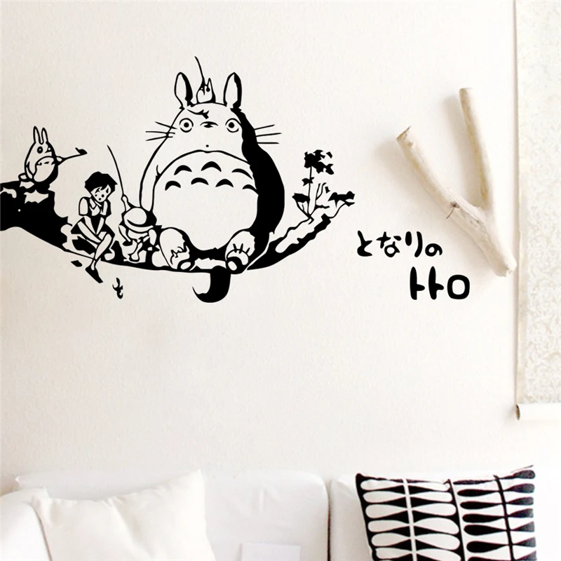 

Classical Movie Totoro Pattern Wall Stickers Home Decoration Kids Room Wall Decals Diy Cartoon Vinyl Poster Mural Art