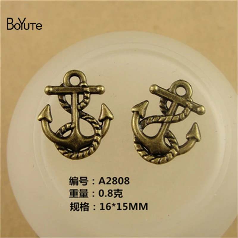 

BoYuTe (100 Pieces /lot) 16*15MM Jewelry Findings Metal Vintage Antique Bronze Plated Anchor Charms Pendants Diy Handmade crafts
