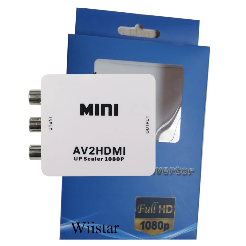 2 шт. RCA к HDMI AV Full HD 1080P AV2HDMI Mini конвертеру сигнала конвертер для ТВ VHS