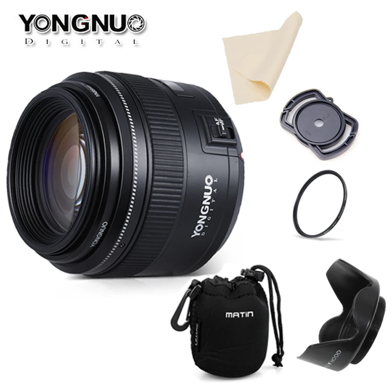 Объектив YONGNUO 85 мм f1.8 Prime полнокадровая бленда AF MF универсальный стандарт