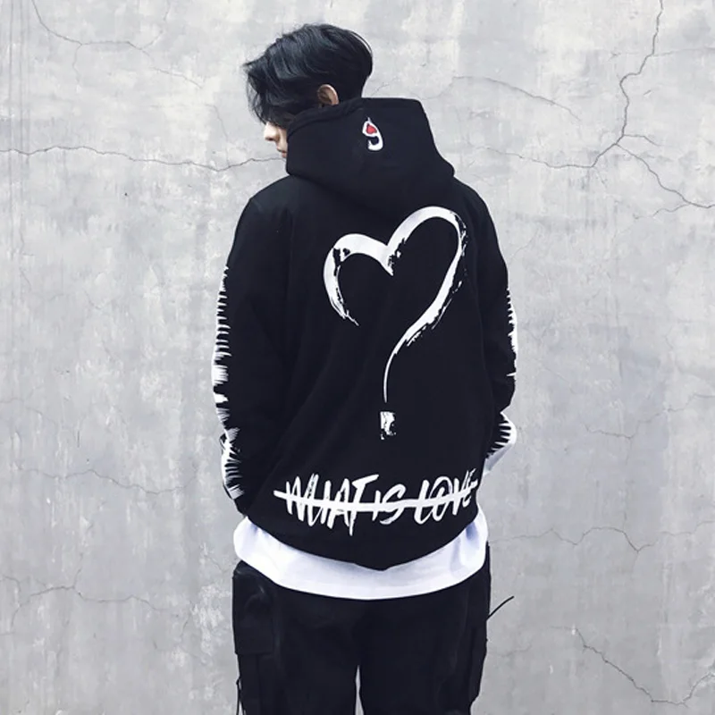 

Hip Hop Hoodies Sweatshirt Men Women Loving Heart Print Headwear Hoody Hiphop Hoodies Sweatshirts Us size S-XL