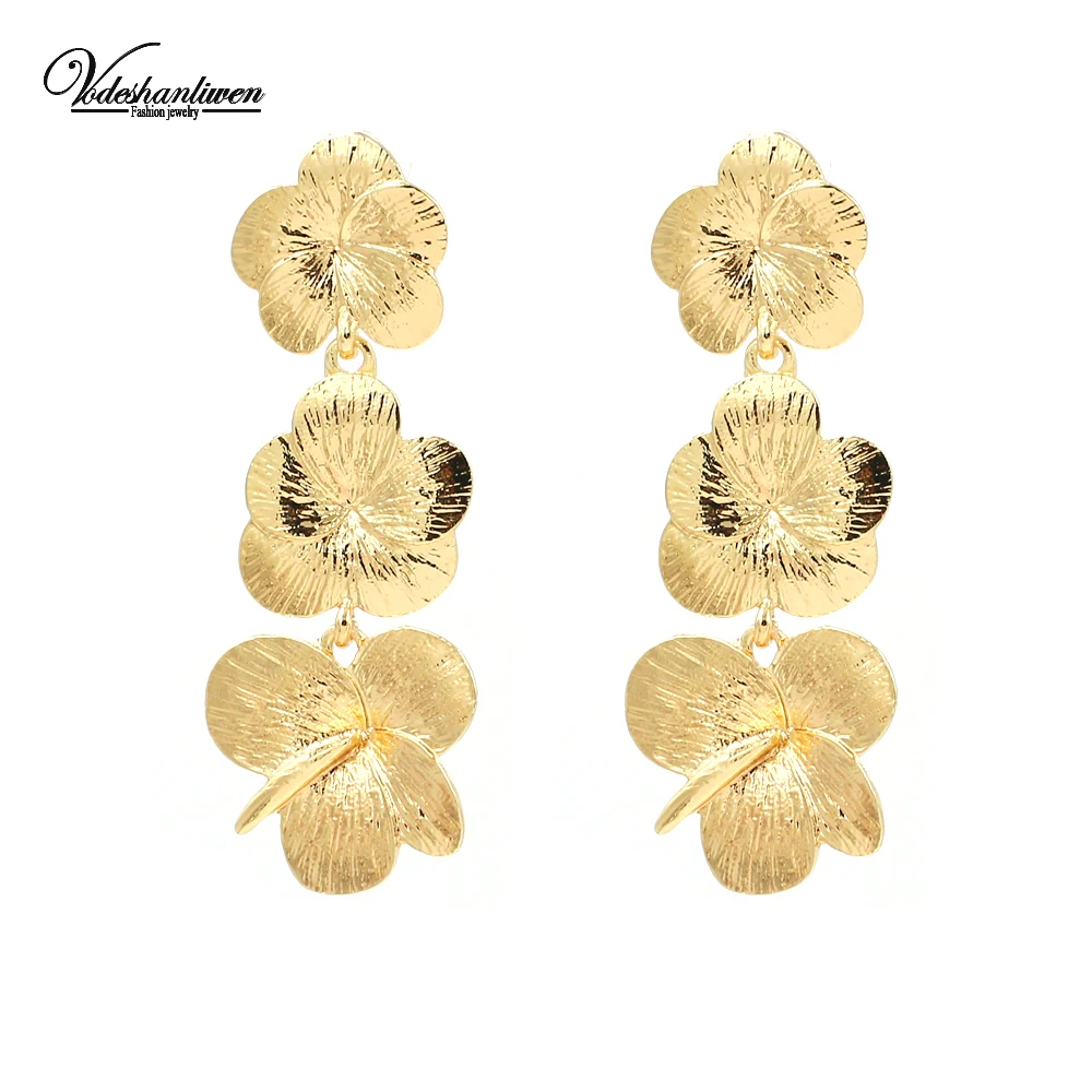 Vodeshanliwen New Gold Starfish Stud Earrings For Women Fashion Bohemian Big Metal Statement 2019 Ocean style Jewelry | Украшения и