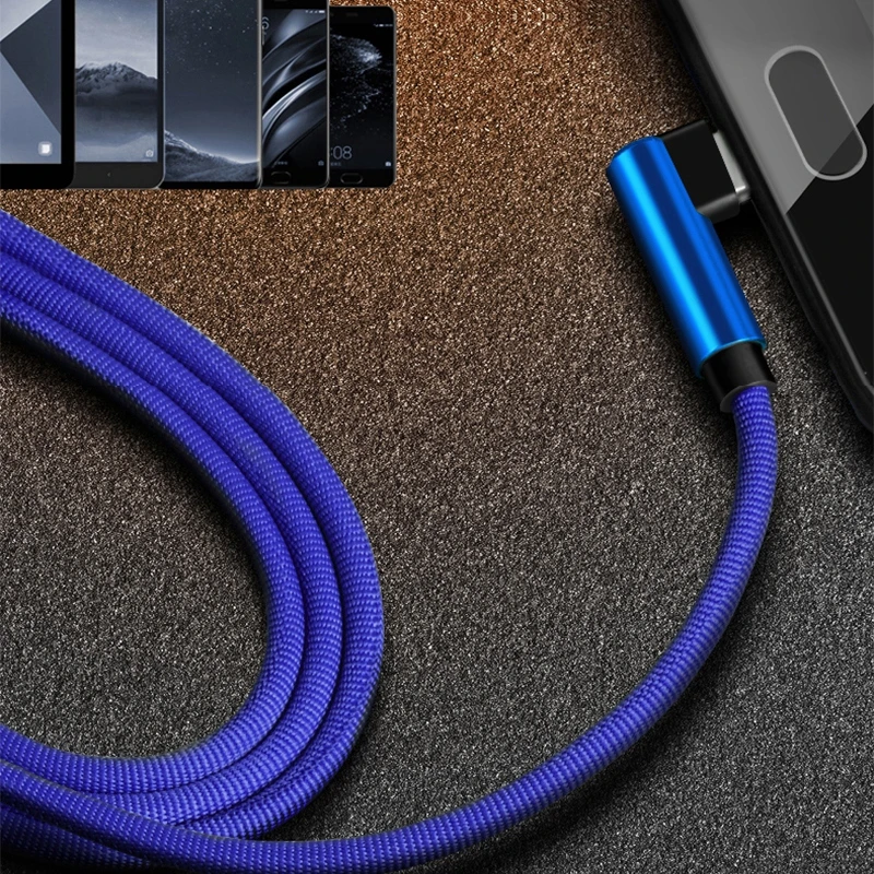 90 градусов usb type C кабель для быстрой зарядки Micro USB зарядное устройство