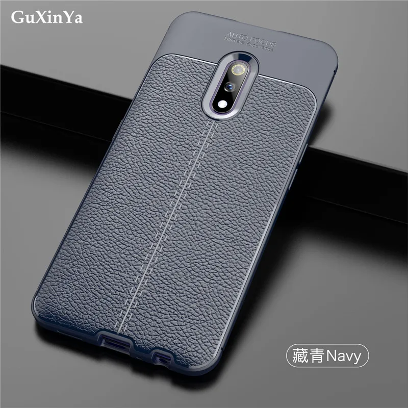 Чехол для телефона GuXinYa Realme X OPPO Роскошный Кожаный противоударный ТПУ защитный