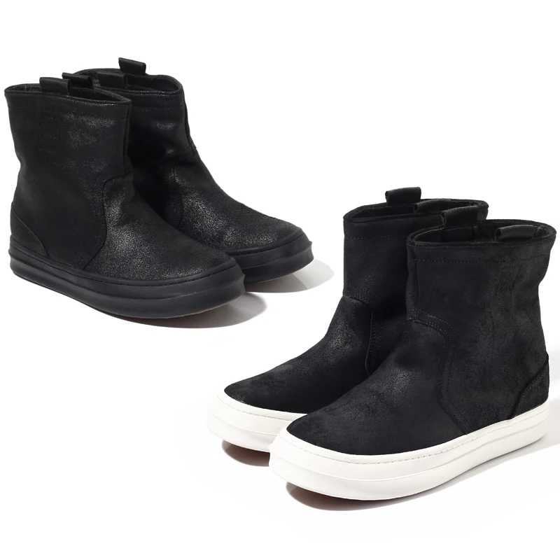 Мужские зимние сапоги из натуральной кожи на толстом каблуке | Обувь