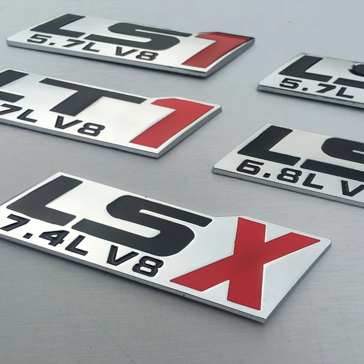1 шт. 3D металлический LT1 LS1 LS3 LS6 LT9 LSX 5.7L 6.8L 7.4L V8 значок боковой эмблемы заднего перемещения украшения автомобиля наклейки для стайлинга автомобиля