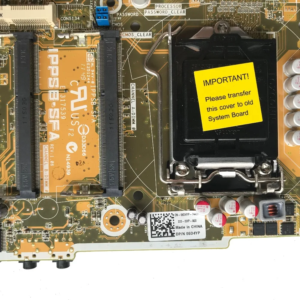 SZWXZY отлично подходит для DELL Inspiron One 2320 AIO Материнская плата ноутбука IPPSB SFA H61 CN 06D4YP