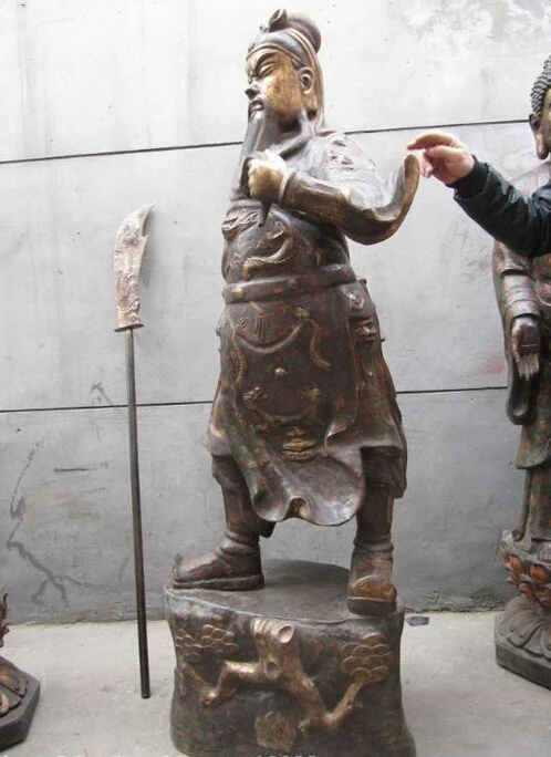 Китайские изысканные медные бронзовые Перегородчатые статуи дракона Гуан Гонг