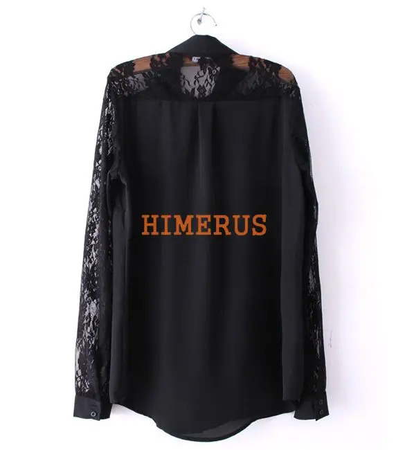 2014 New Fashion Korean Women's Tops Girl Long Sleeve Lace Shirt Chiffon Blouse Splicing White/Black Free shipping 11004 |