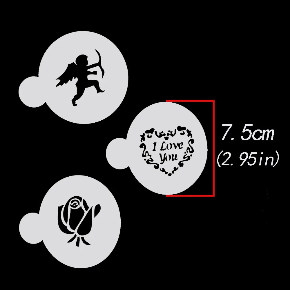 1 комплект/3 шт. трафарет для торта с изображением сердца ангела печенья выпечки